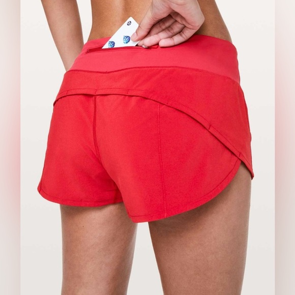 Lululemon Speed Up Shorts 2.5” Flamenco Red Size 6 Retired Edition Swift Fabric - Picture 5 of 9